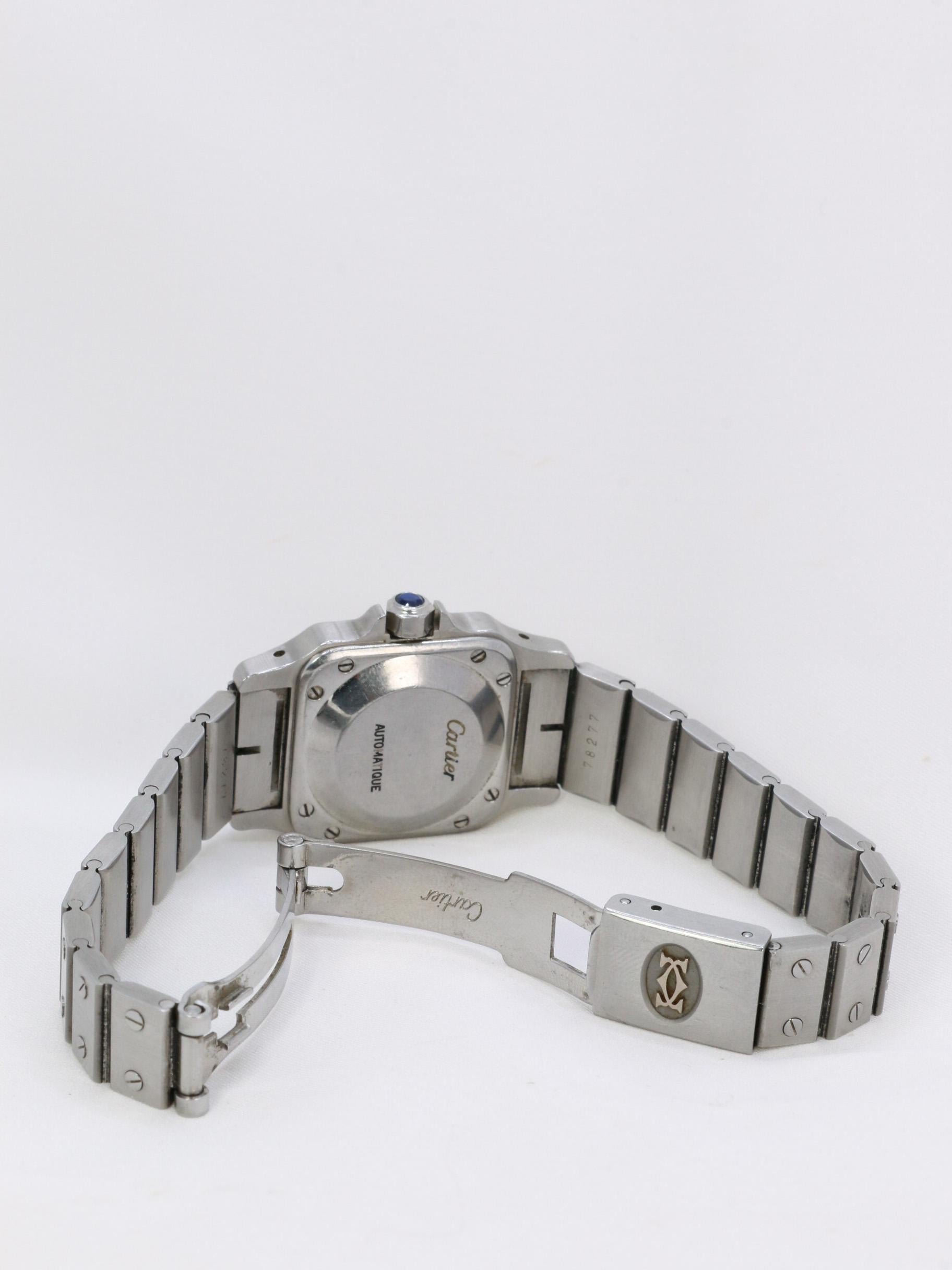 CARTIER Santos automatic vintage steel watch In Good Condition In PARIS, FR