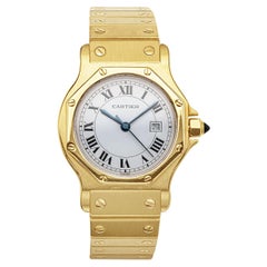 Cartier Santos Automatique 18k Gelbgold Armbanduhr