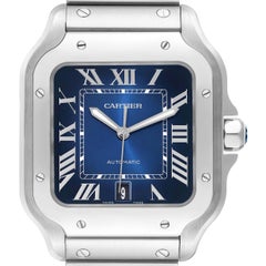Cartier Santos Montre pour hommes WSSA0030 avec cadran bleu en acier