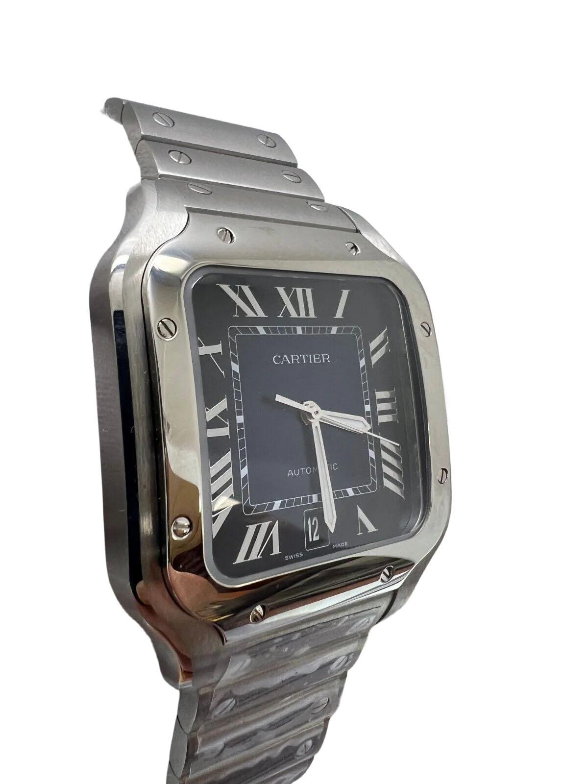 Stile impero Orologio Cartier Santos Blue da uomo con bracciale in acciaio inossidabile 40 mm - WSSA0030 in vendita
