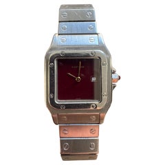 cartier santos ( burgundy spider dial ) unisex iconic ref 2960
