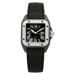 Cartier Santos Carbon beschichtetes schwarzes Zifferblatt automatische Damenuhr REF 2878