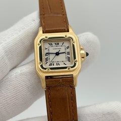 Cartier Santos Carree 0901 24mm Silver Dial 18k Yellow Gold Automatic