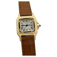 Cartier Santos Carree 0901 24mm Silver Dial 18k Yellow Gold Automatic