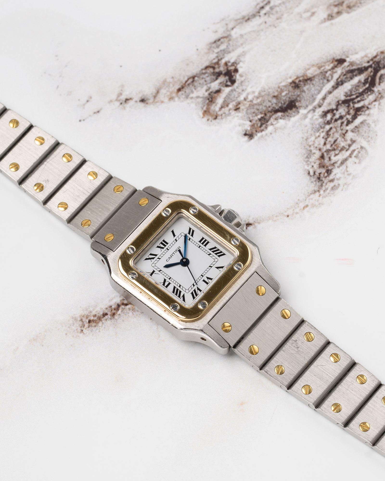 Cartier Santos Carree 0902 SM 24mm Ladies YG/SS 1980s en vente 6