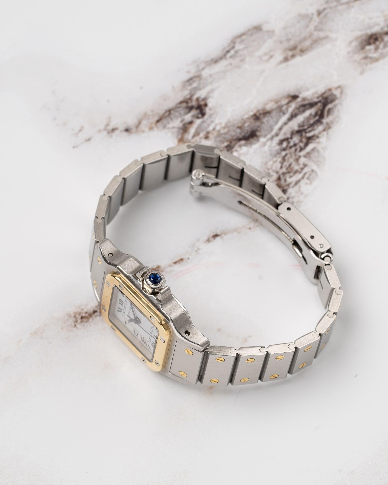 Cartier Santos Carree 0902 SM 24mm Ladies YG/SS 1980s en vente 1