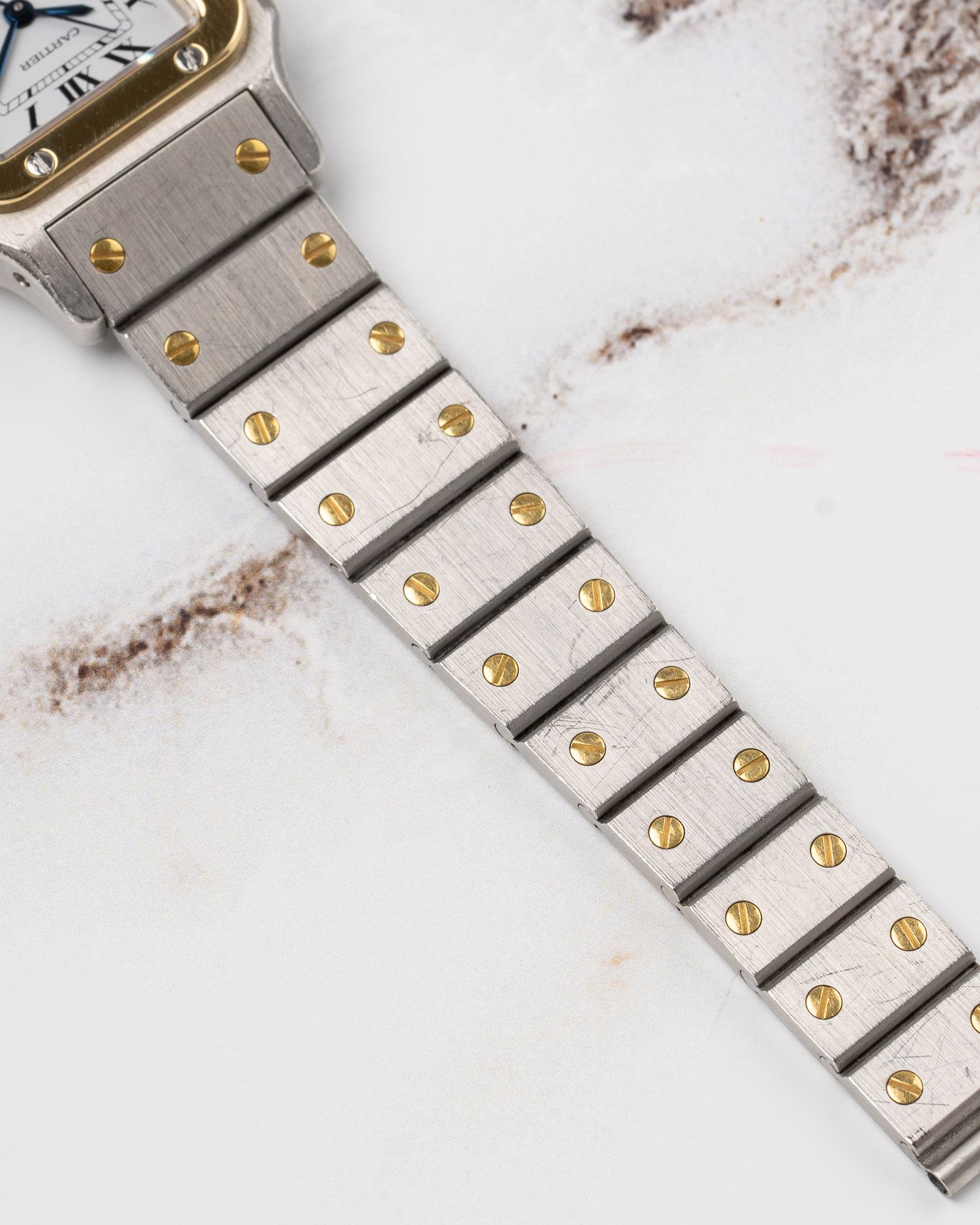 Cartier Santos Carree 0902 SM 24mm Ladies YG/SS 1980s en vente 3