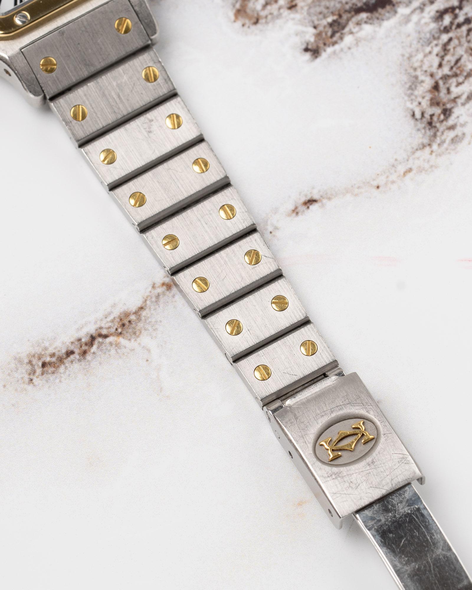 Cartier Santos Carree 0902 SM 24mm Ladies YG/SS 1980s en vente 4