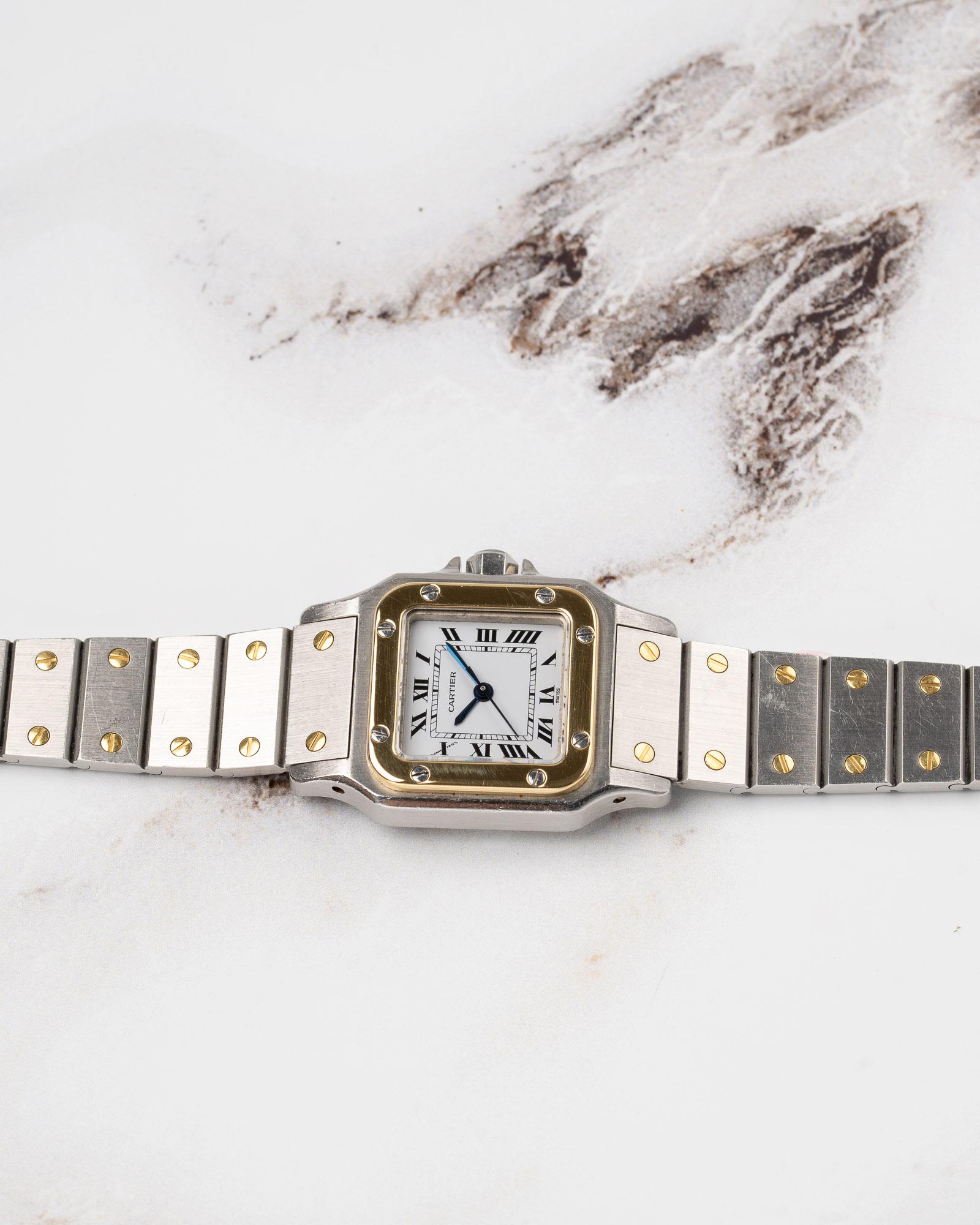 Cartier Santos Carree 0902 SM 24mm Ladies YG/SS 1980s en vente 5