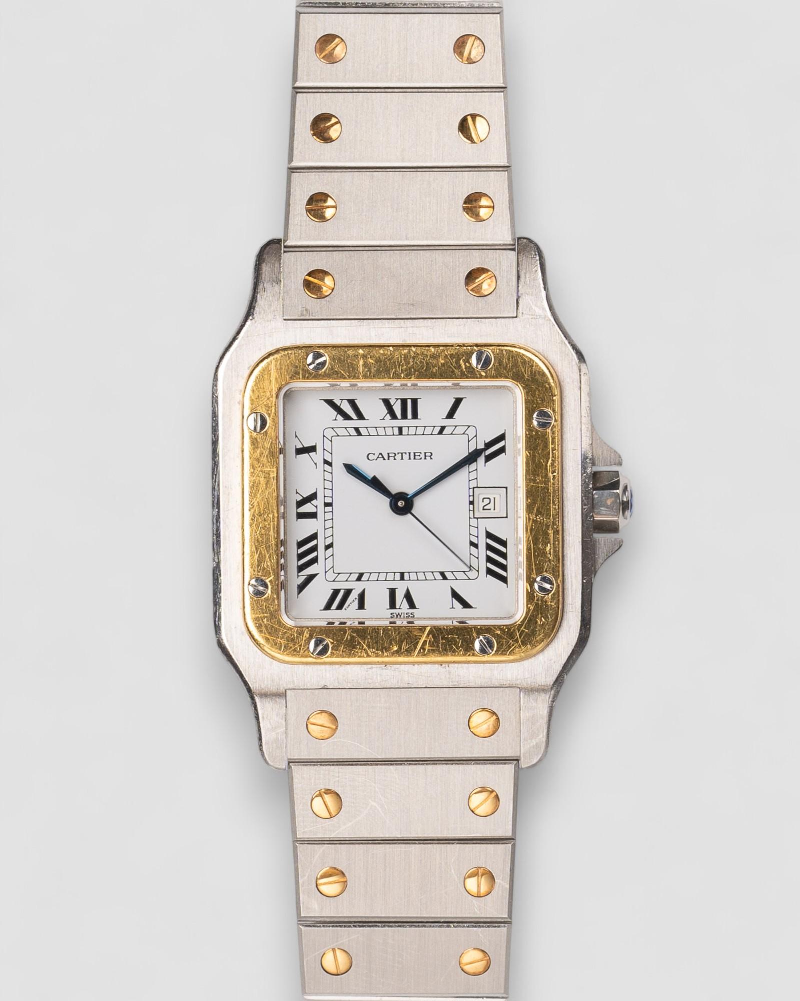 Cartier Santos Carree 2961 LM White Dial YG/SS 1980s