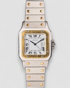 Cartier Santos Carree 2961 LM White Dial YG/SS 1980s