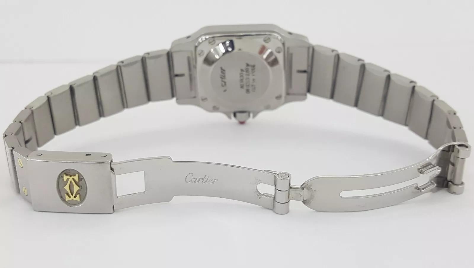 Women's Cartier Santos Carrée Burgundy Dial 18K Yellow Gold & Stainless Steel Watch For Sale