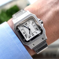 Cartier Santos Carree, Großes Grand-Modell aus Edelstahl, datiert 2960