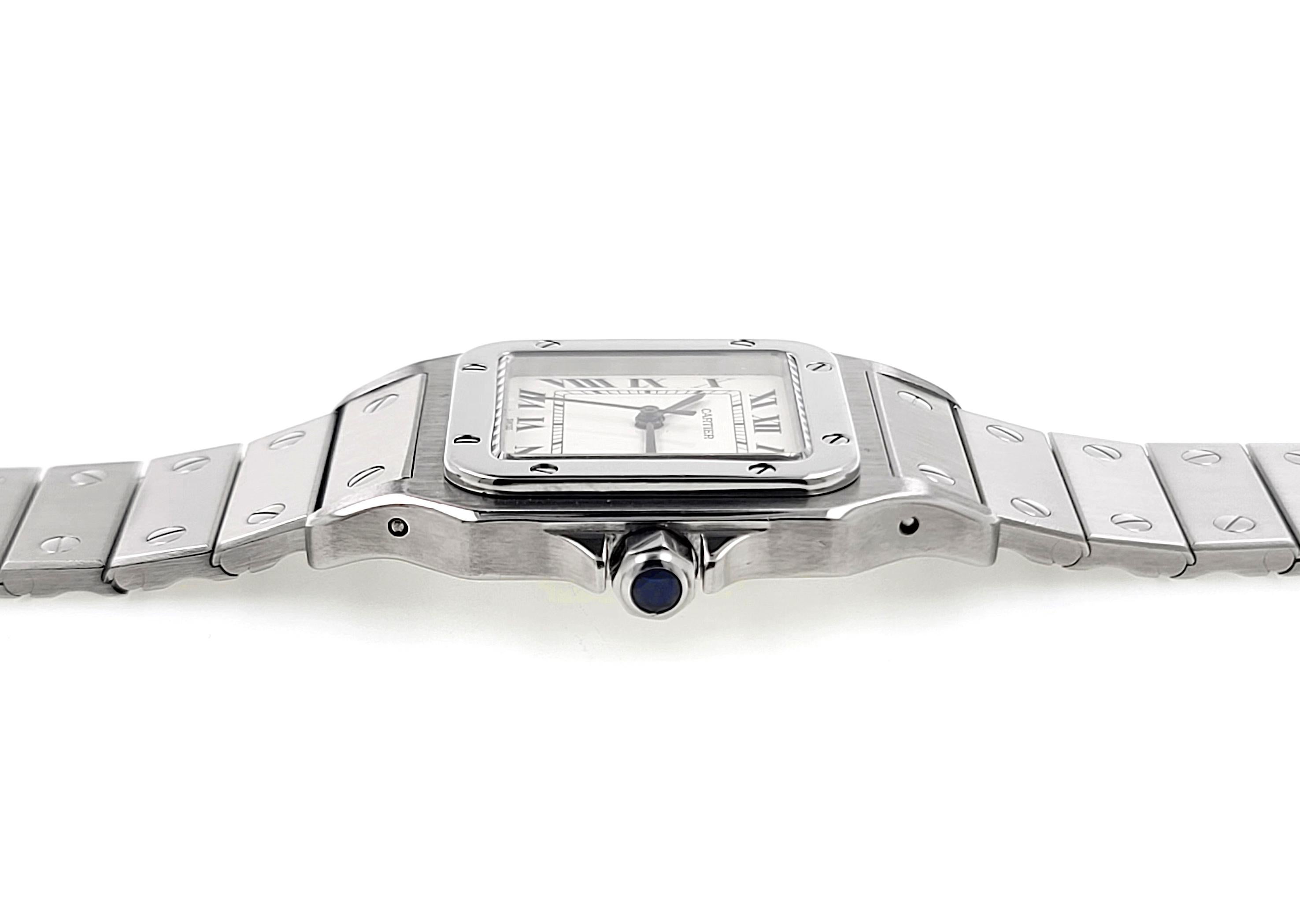 Cartier Santos Carree Date 2960 Large Grand Modele Automatic Stainless Steel  In Excellent Condition In PARIS, FR
