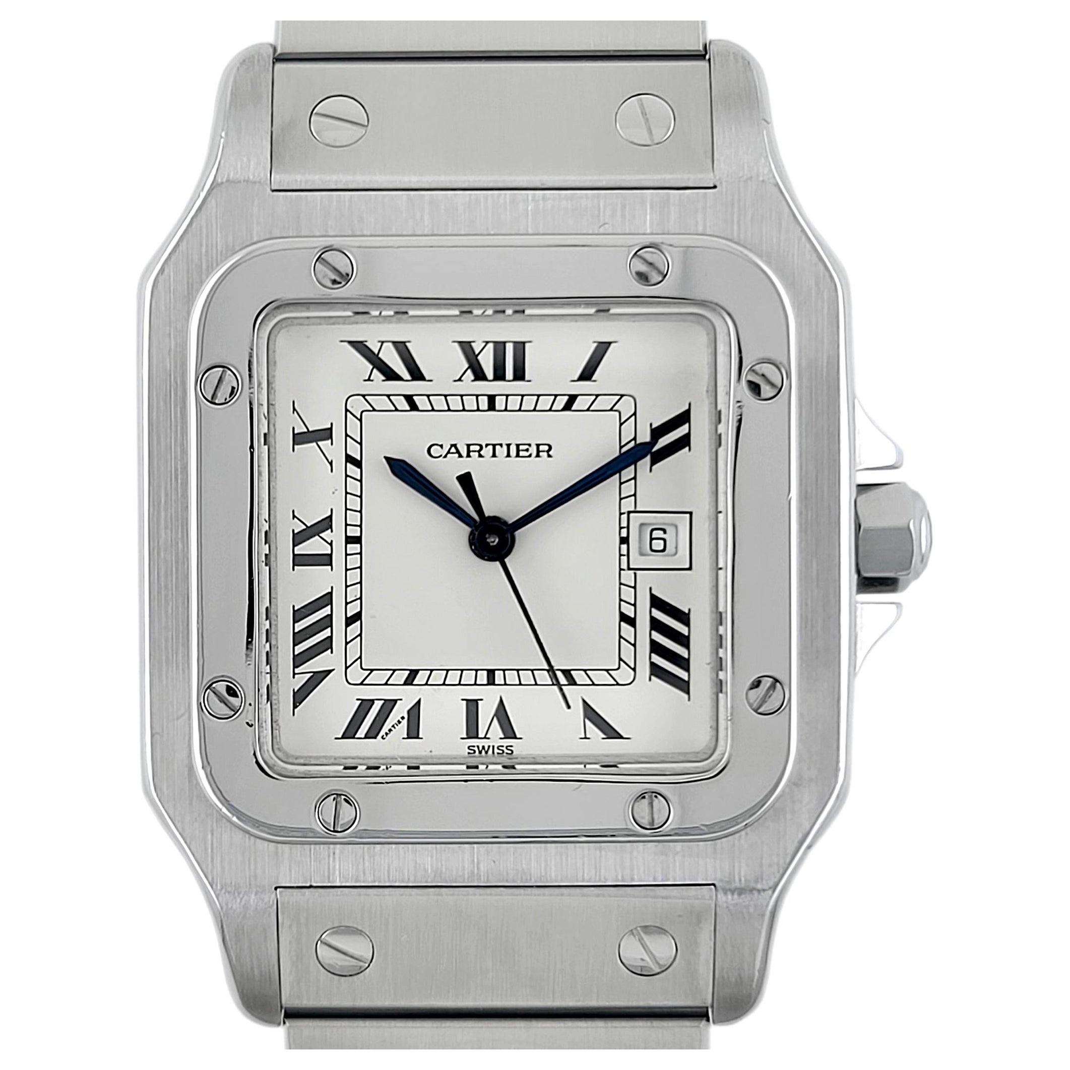 Cartier Santos Carree Date 2960 Large Grand Modele Automatic Stainless Steel