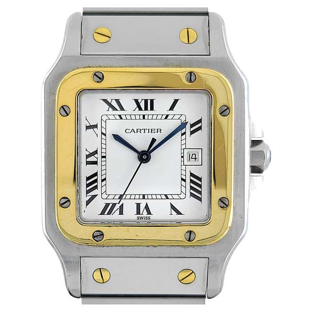 Cartier Yellow Gold Automatic Santos Wristwatch with Date at 1stDibs ...
