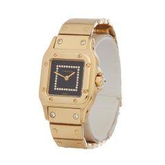 Cartier Santos Carree Diamond 18 Karat Yellow Gold