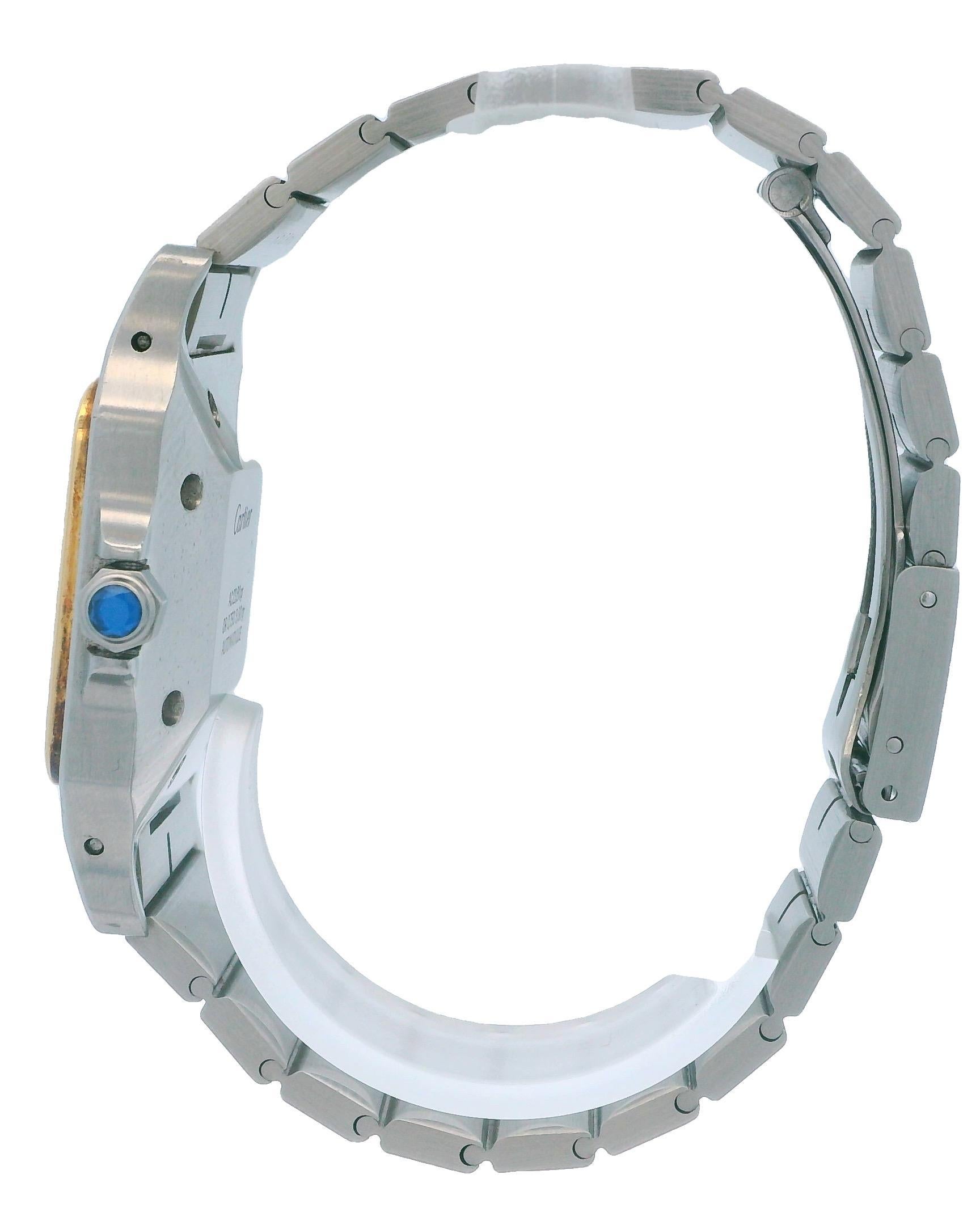 Montre Cartier Santos Carrée bicolore Unisexe en vente