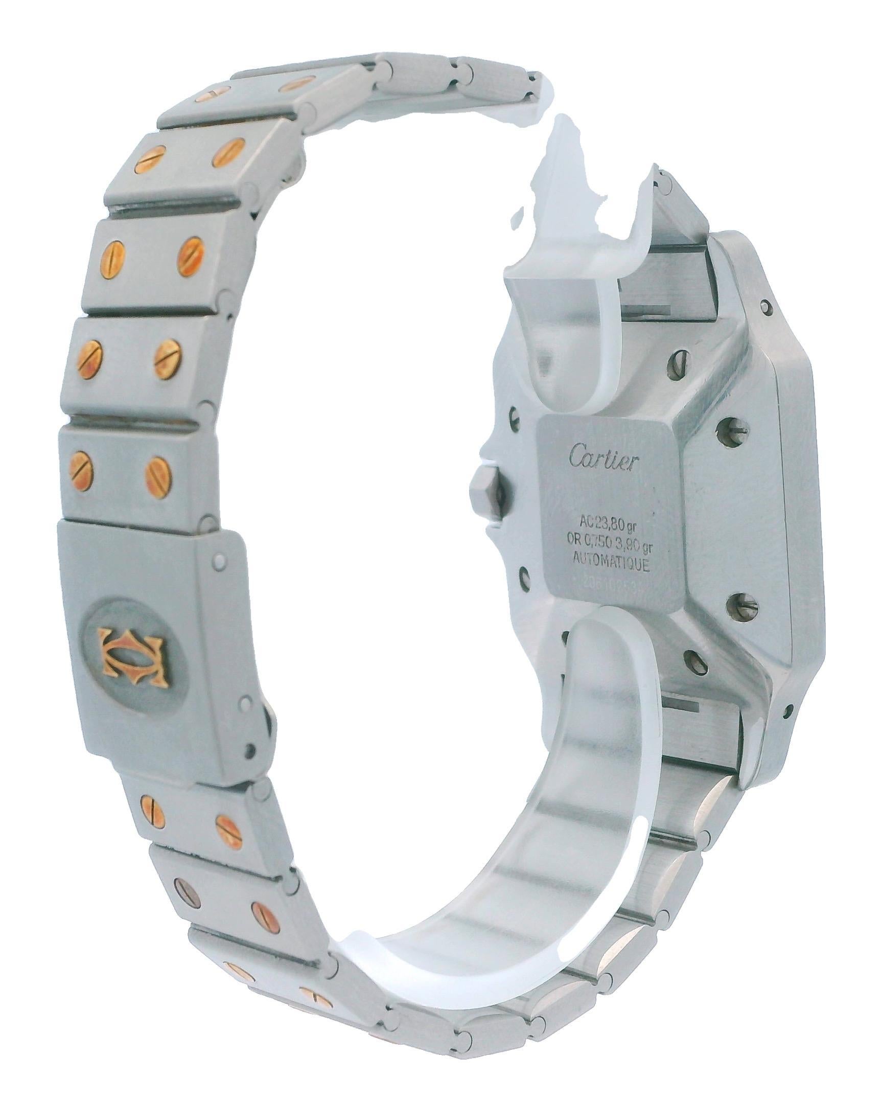 Montre Cartier Santos Carrée bicolore en vente 2