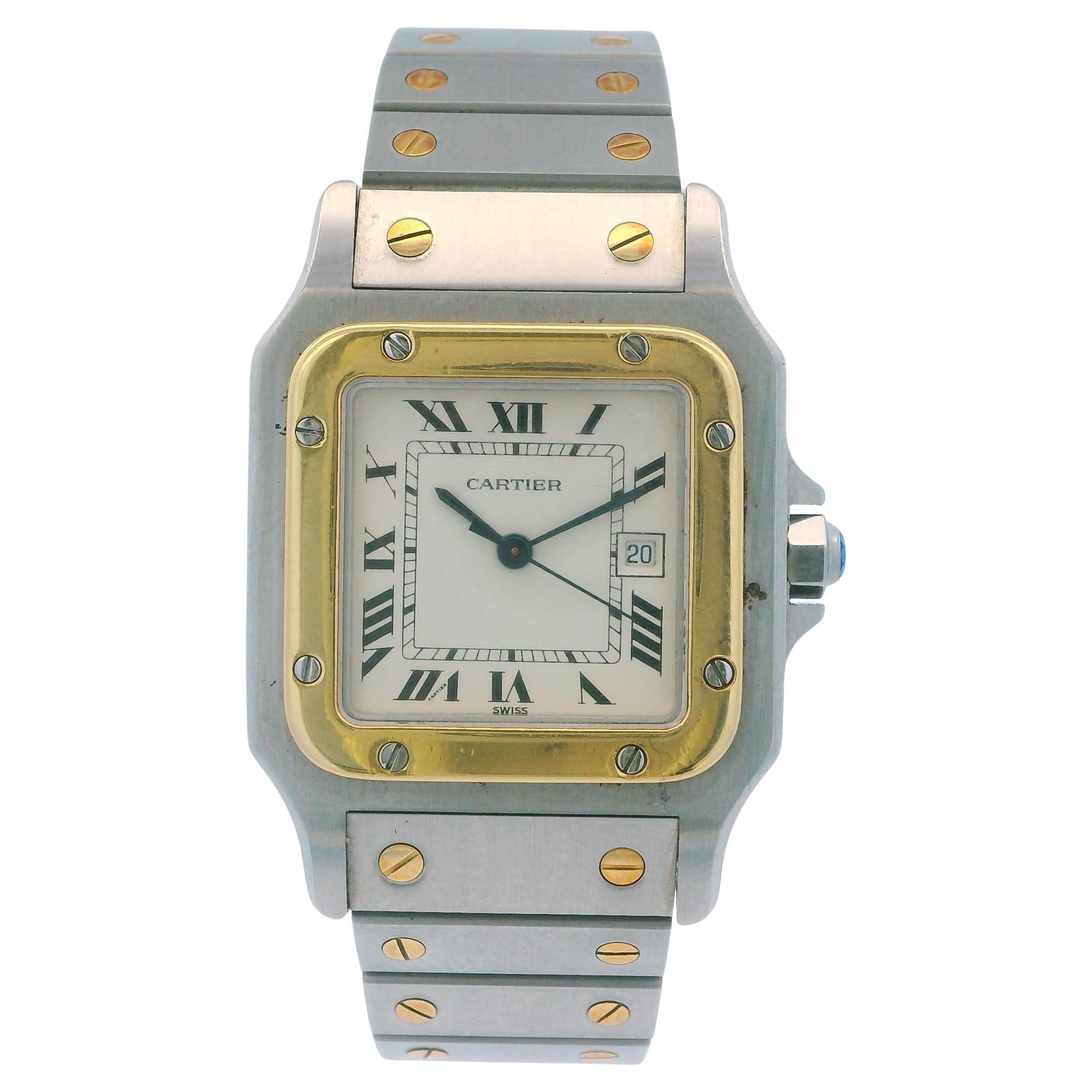 Montre Cartier Santos Carrée bicolore en vente