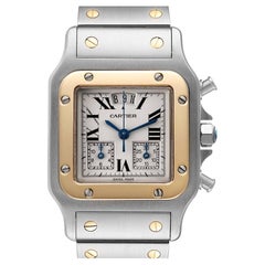 Cartier Santos Chronoflex Steel 18K Yellow Gold Watch W20042C4
