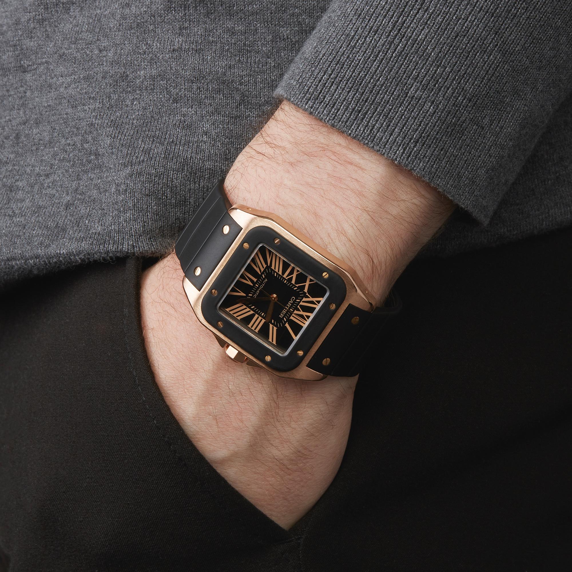 Cartier Santos de Cartier 100 XL 18 Karat Rose Gold W20124U2 or 2792 Wristwatch 1