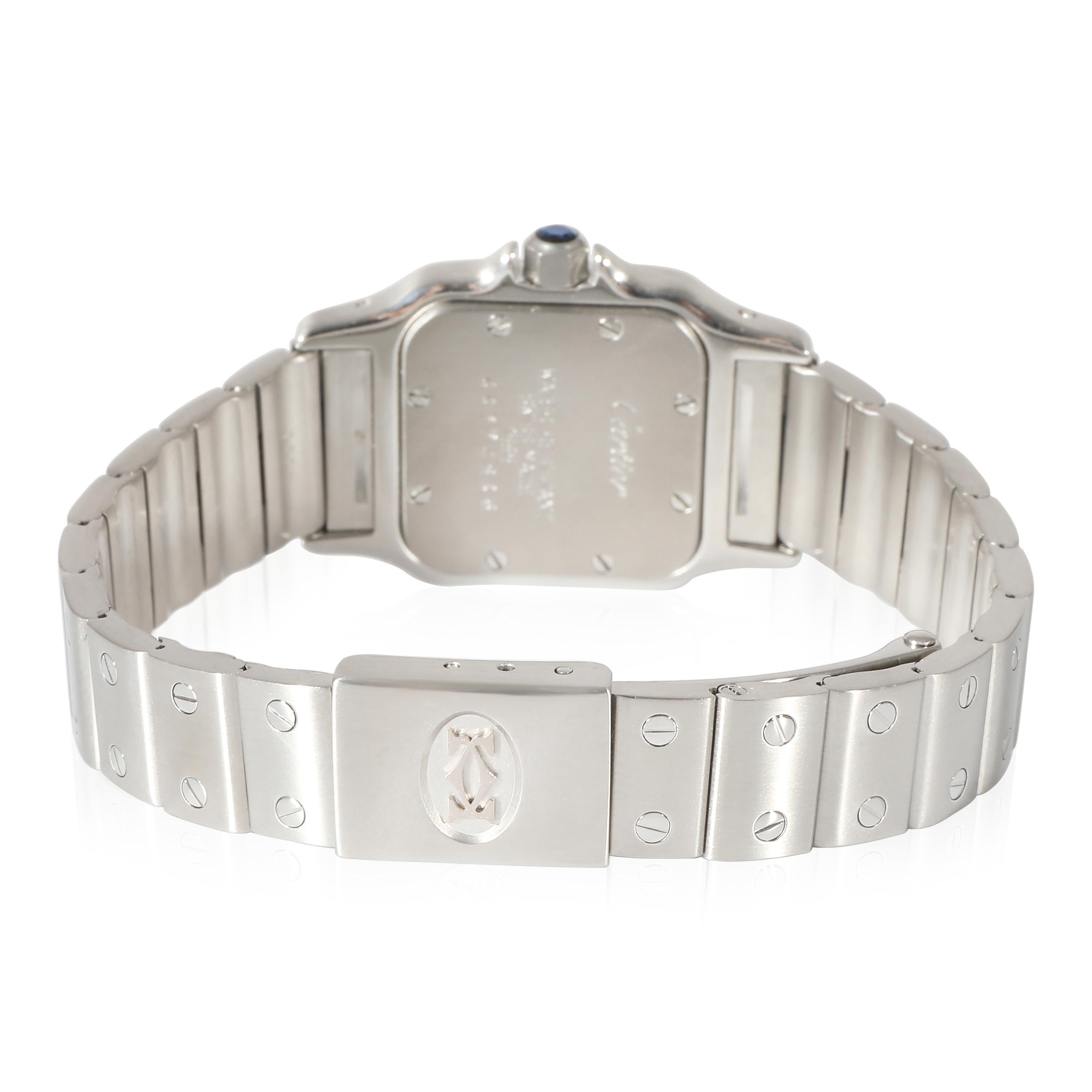Cartier Santos de Cartier 1565 Damenuhr in  Rostfreier Stahl

SKU: 132400

PRIMÄRE DETAILS
Marke: Cartier
Modell: Santos de Cartier
Herkunftsland: Schweiz
Uhrwerk Typ: Quarz: Batterie
Jahr der Herstellung: 2000-2009
Zustand: Die Uhr Santos de