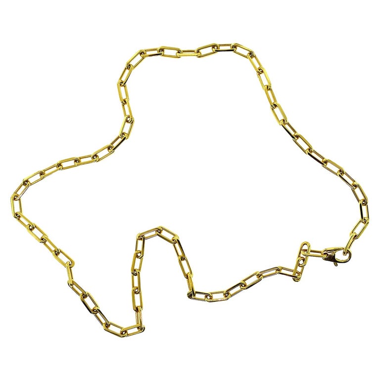 Cartier Santos de Cartier 18 Karat Yellow Gold Chain Necklace at 1stDibs | santos  de cartier necklace