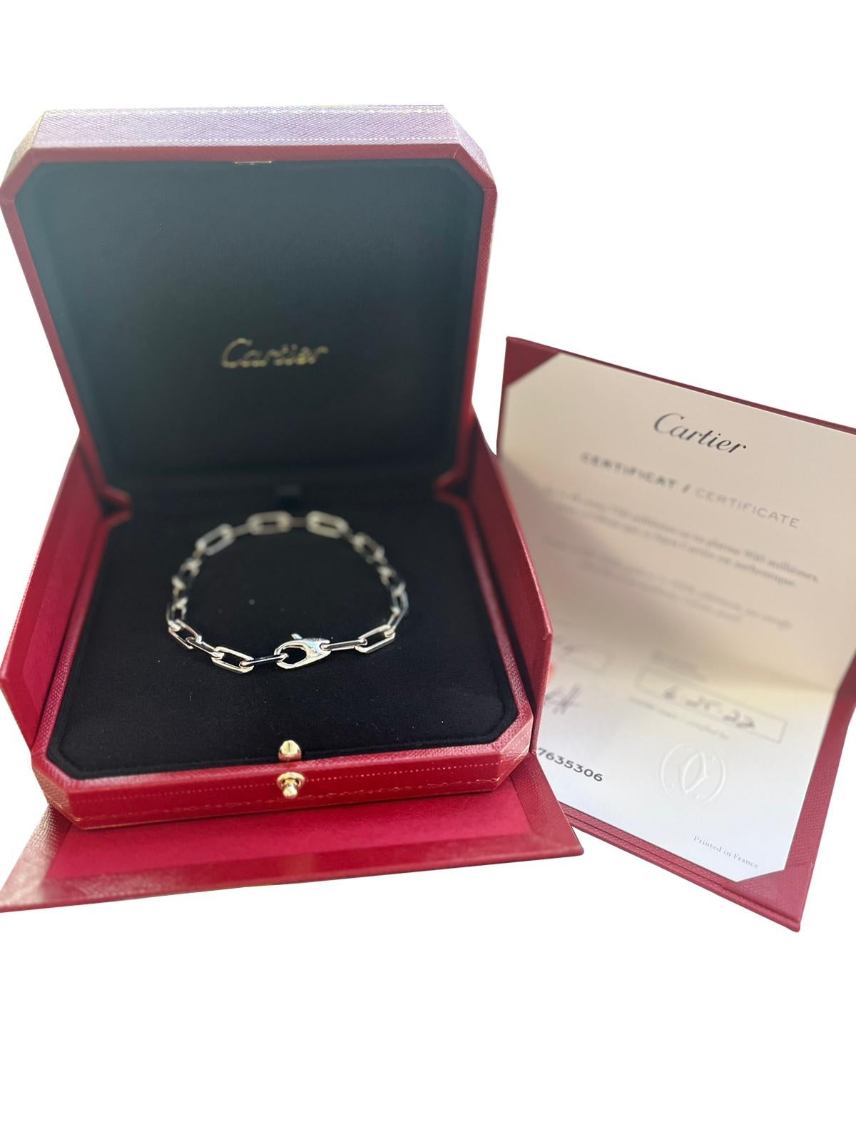 Cartier Santos De Cartier 18k White Gold Link Bangle Bracelet 1