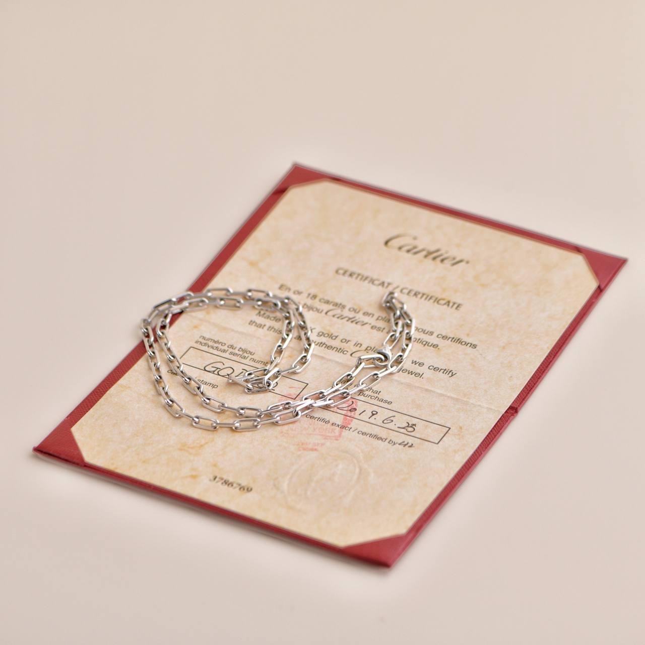 Women's or Men's Cartier Santos De Cartier 18K White Gold Necklace Small Model