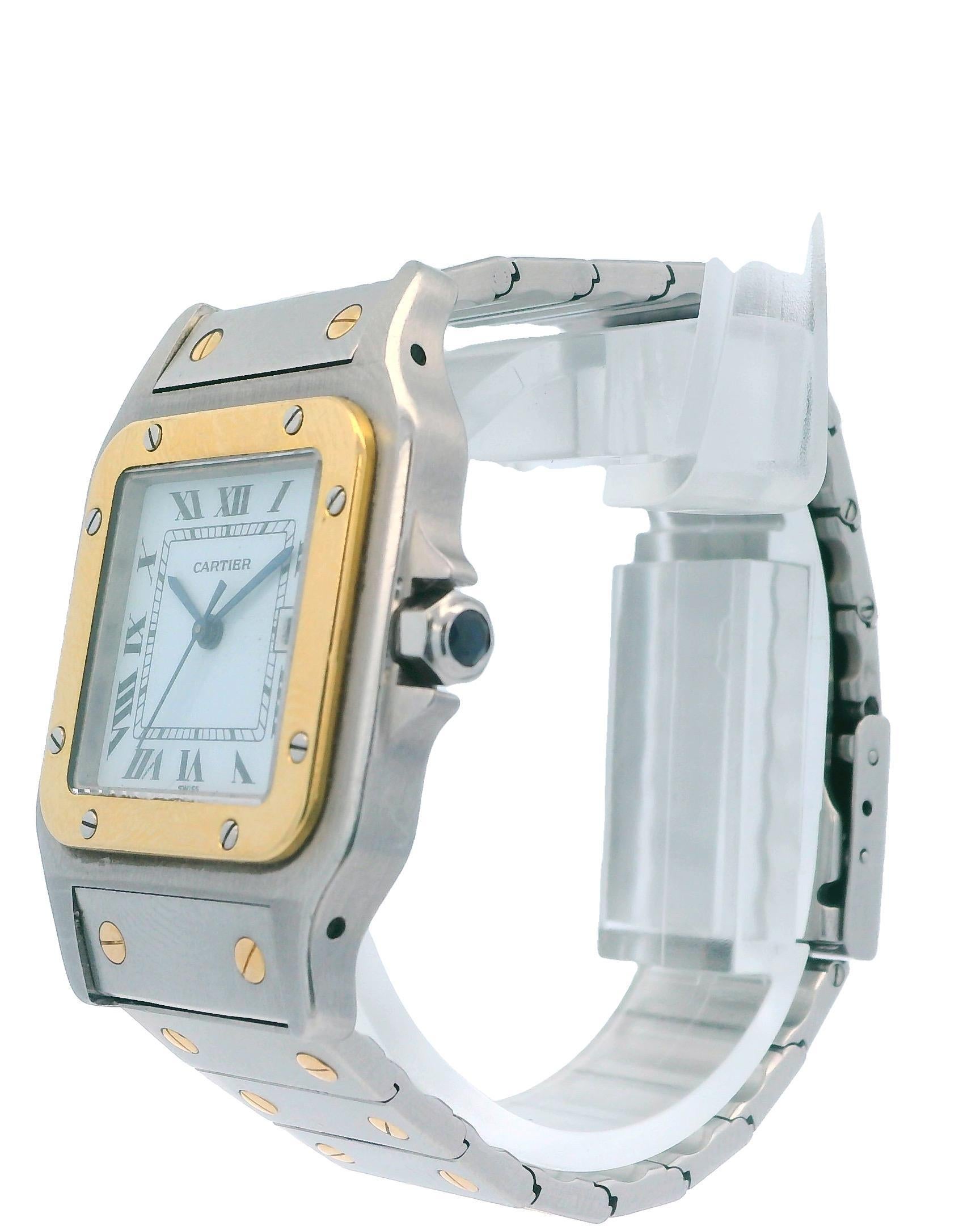 Cartier Santos De Cartier 18K Yellow Gold & Stainless Steel Watch In Good Condition For Sale In Great Neck Plaza, NY