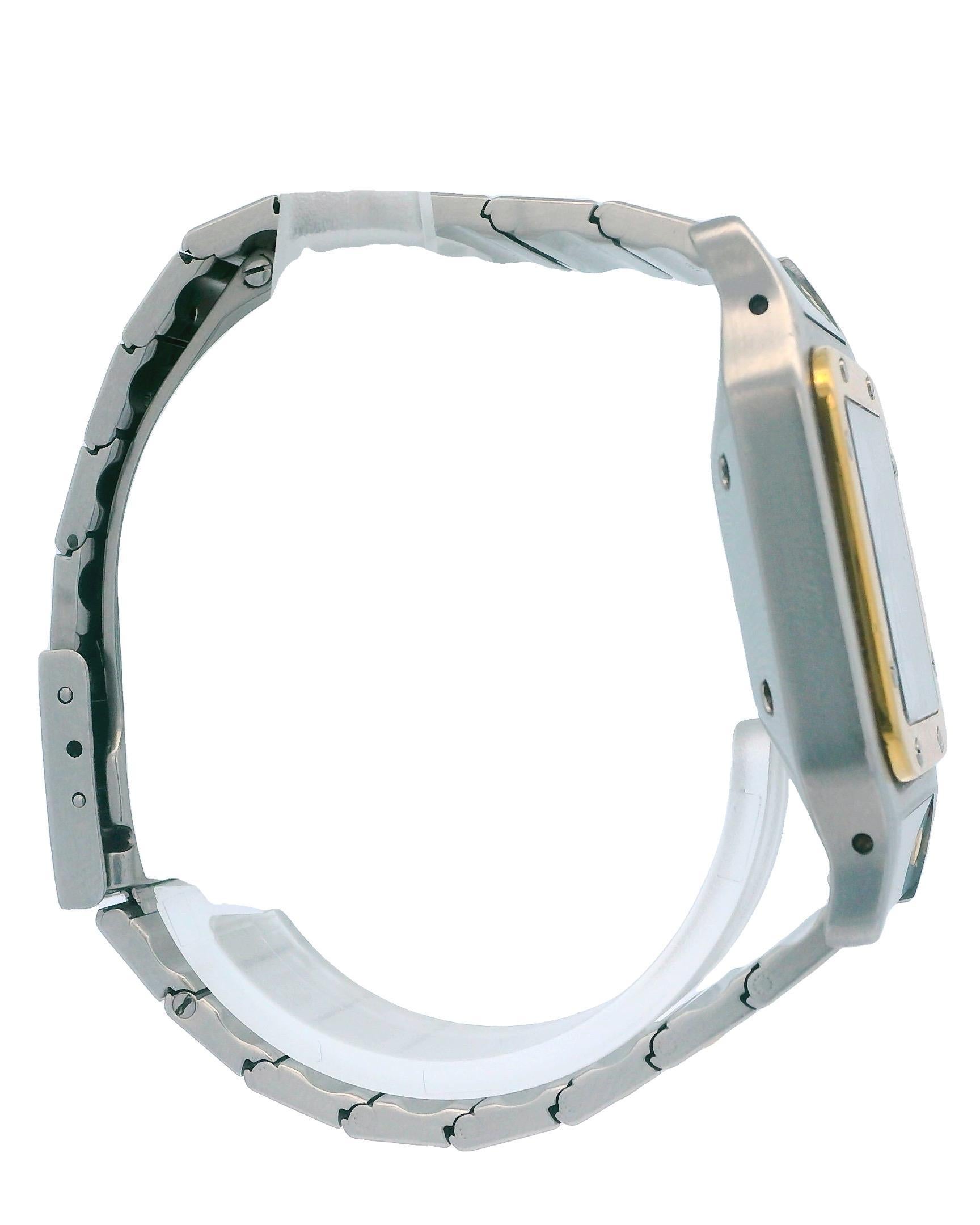 Cartier Santos De Cartier 18K Yellow Gold & Stainless Steel Watch For Sale 2