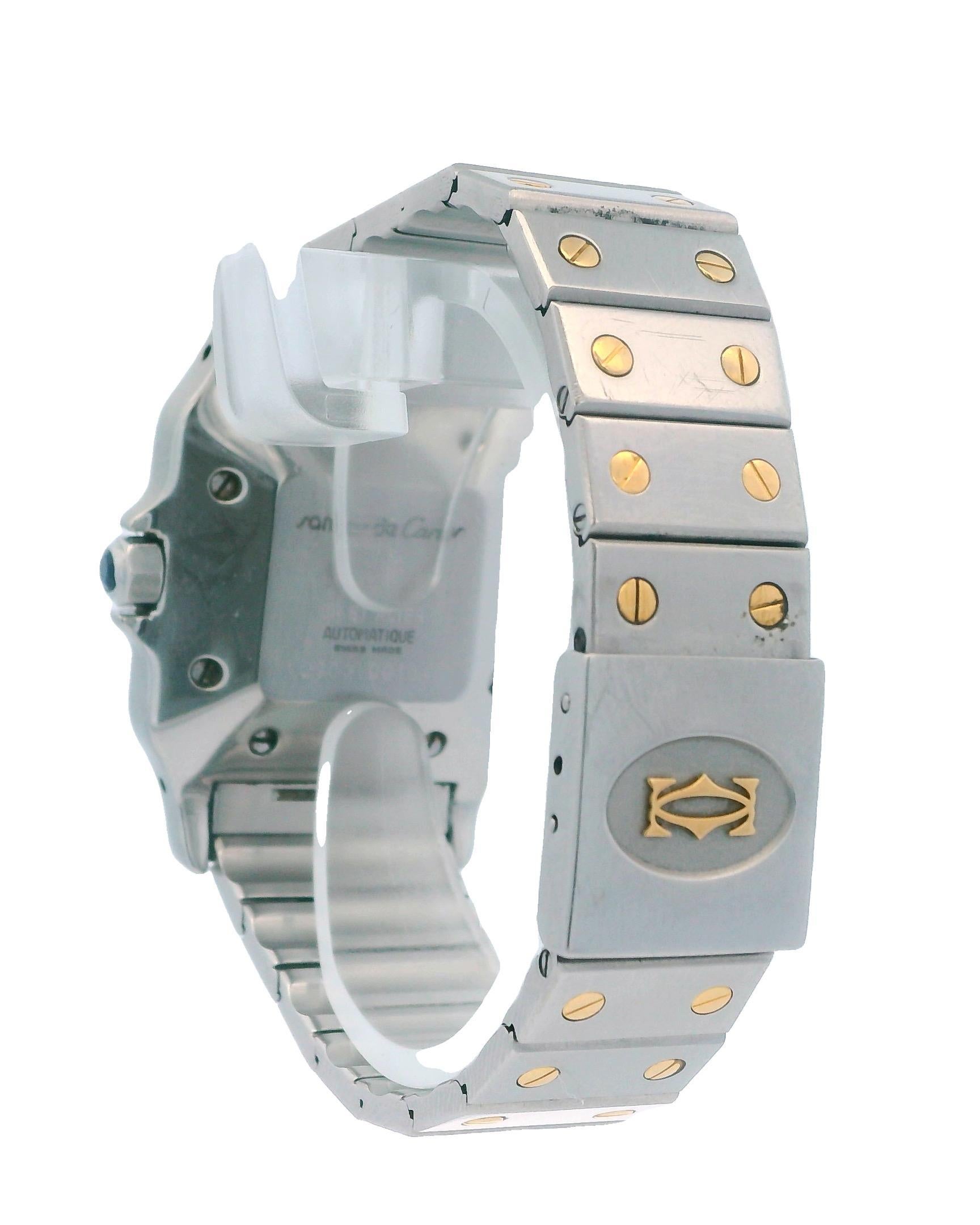 Cartier Santos De Cartier 18K Yellow Gold & Stainless Steel Watch For Sale 3