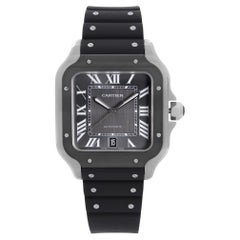 Cartier Santos De Cartier Steel Gray Dial Automatic Mens Watch WSSA0037