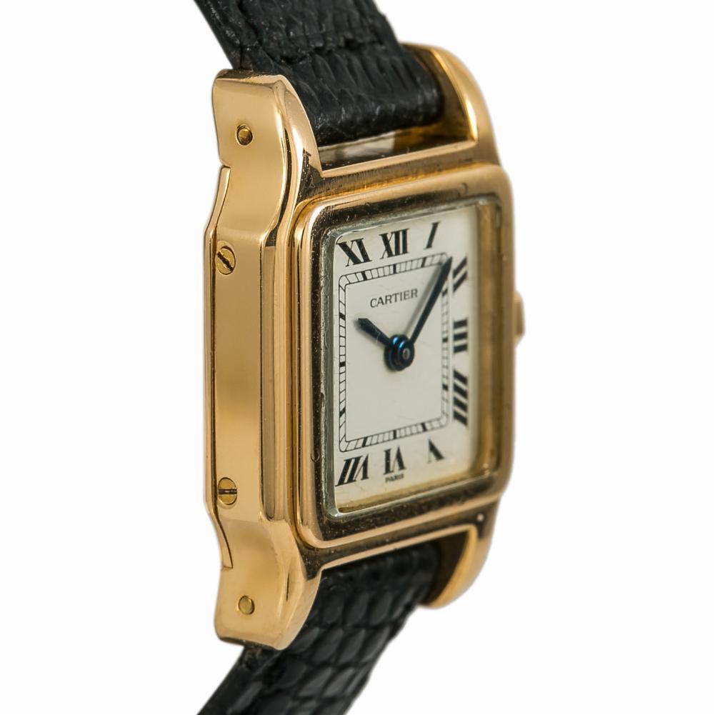 Contemporary Cartier Santos de Cartier 7809, Gold Dial, Certified and Warranty