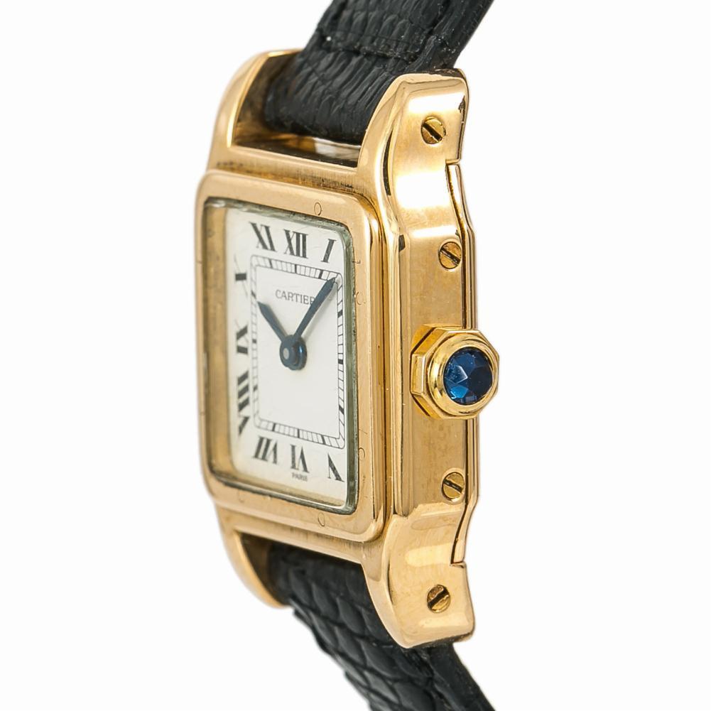 Women's Cartier Santos de Cartier 7809, Gold Dial, Certified and Warranty