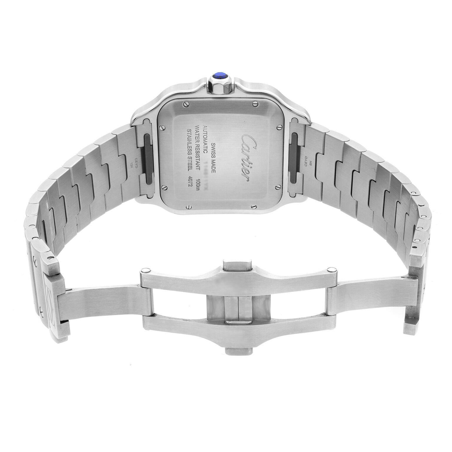 Women's or Men's Cartier Santos de Cartier Acier Steel Silver Dial Automatic Men’s Watch