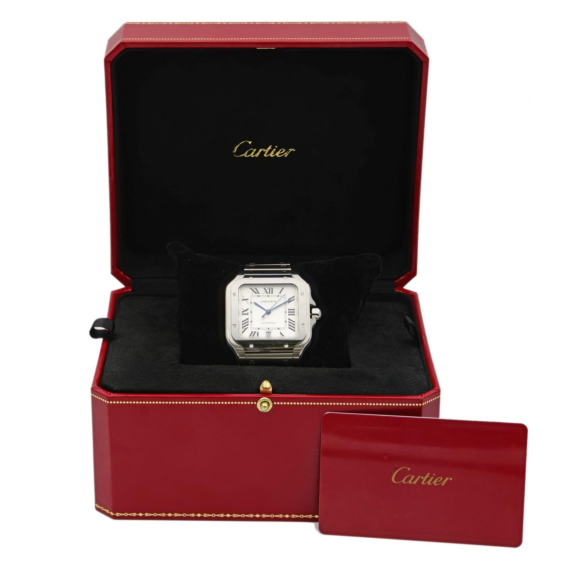 Cartier Santos de Cartier Acier Steel Silver Dial Automatic Men’s Watch 1