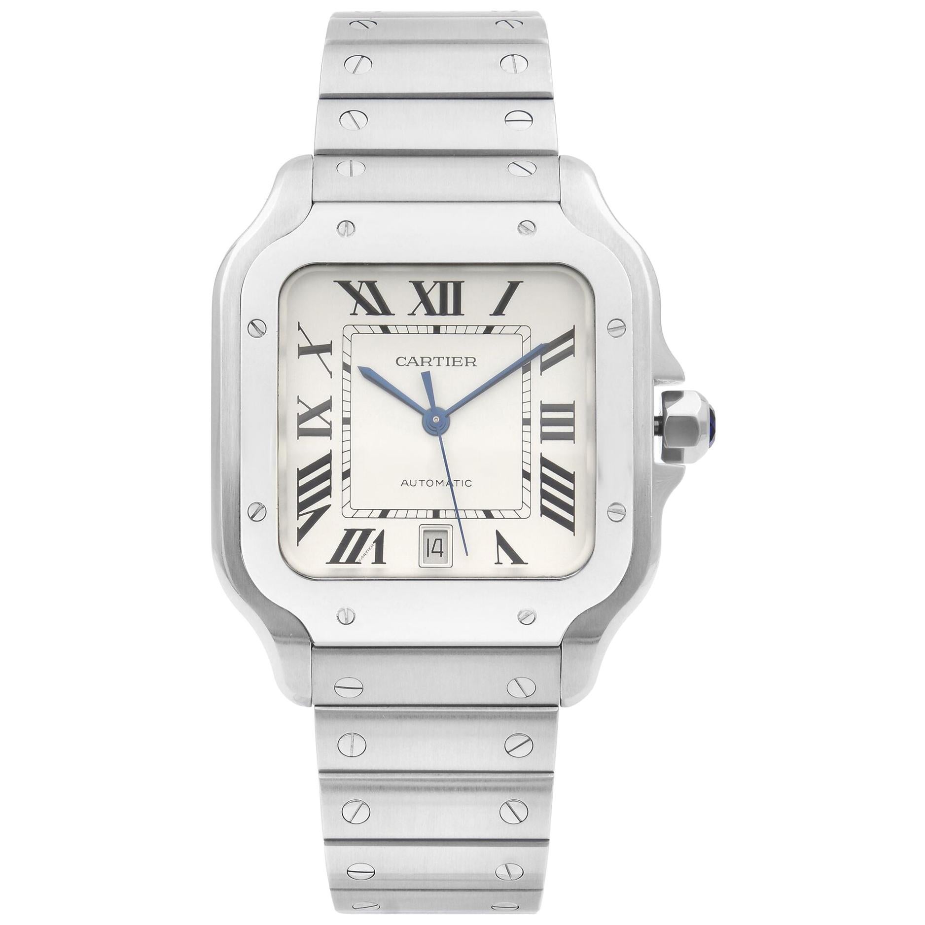 Cartier Santos de Cartier Acier Steel Silver Dial Automatic Men’s Watch