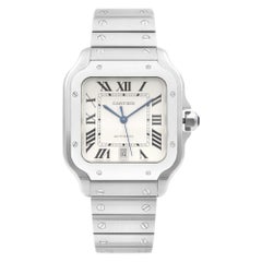 Cartier Santos de Cartier Acier Steel Silver Dial Automatic Men's Watch WSSA0009