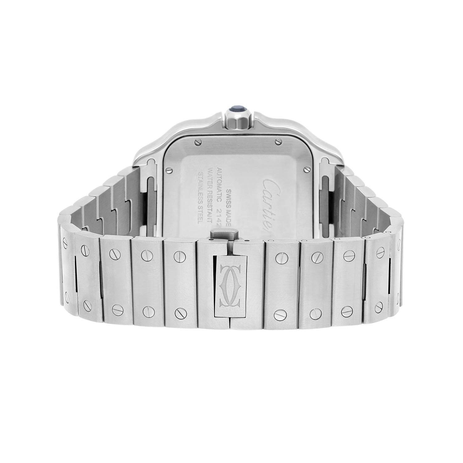 Cartier Santos de Cartier Automatic Steel Grey Dial Mens Bracelet Watch WSSA0037 2