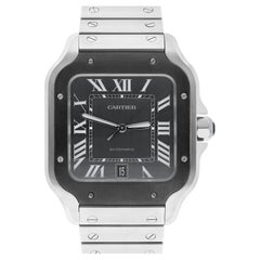 Cartier Santos de Cartier Automatik Stahl grau Zifferblatt Herren Armbanduhr WSSA0037