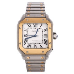 Cartier Santos de Cartier Automatic Watch Stainless Steel and Yellow Gold