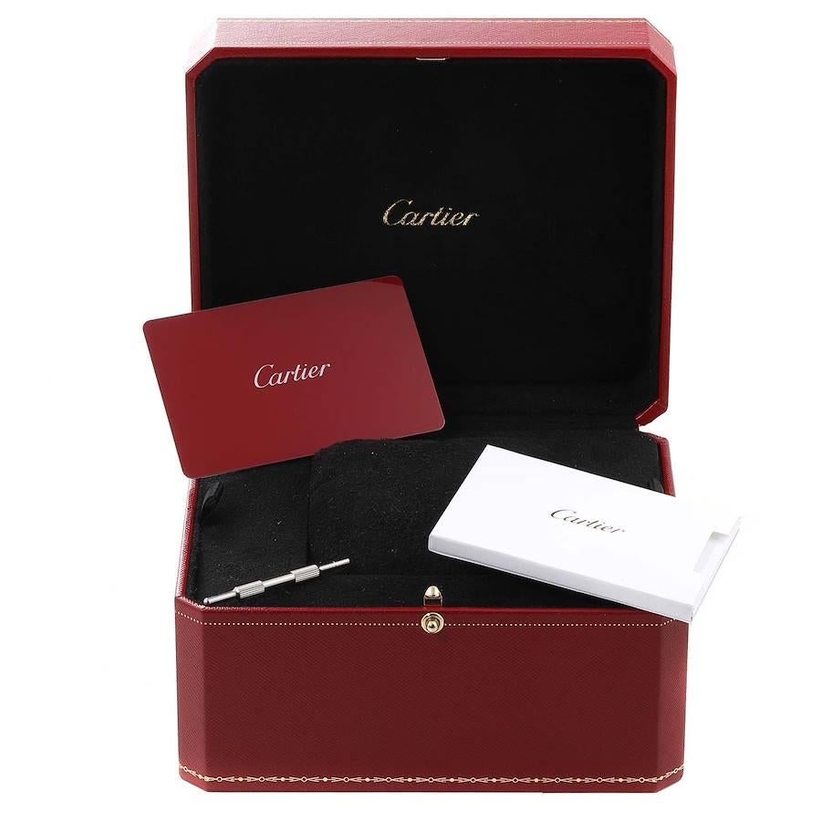 Cartier Santos De Cartier Black Leather Strap Steel Mens Watch WSSA0039 Box Card 4