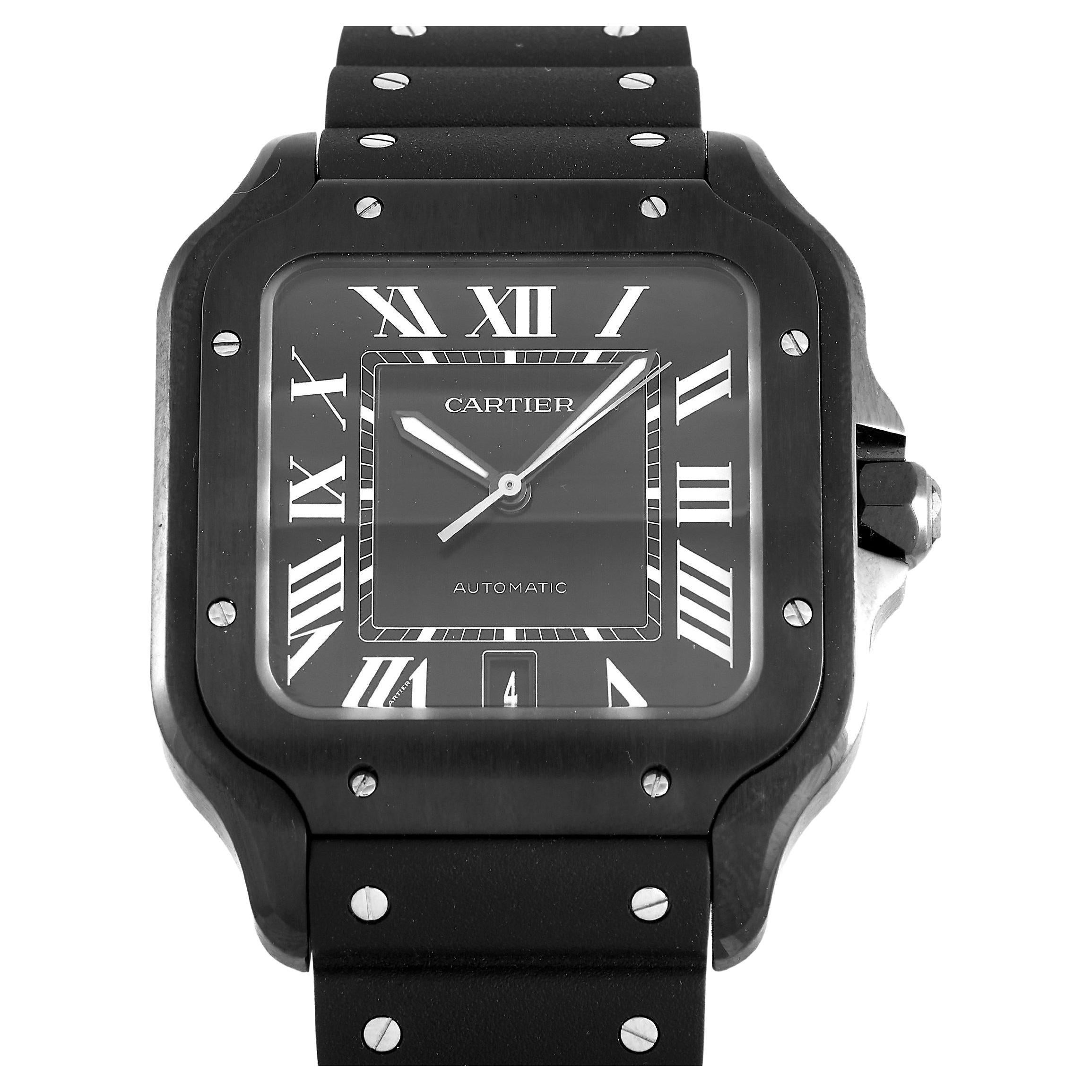 Cartier Santos de Cartier Black Watch WSSA0039 For Sale at 1stDibs ...