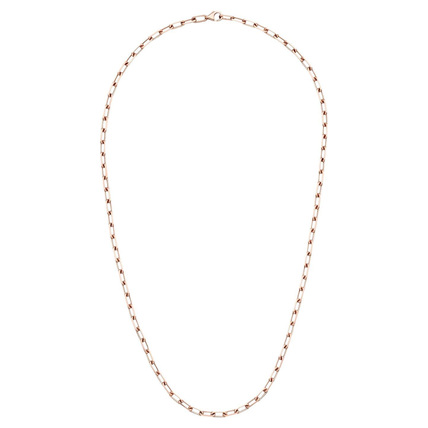 Cartier Santos De Cartier Collana a catena geometrica modello piccolo in oro rosa 18 carati