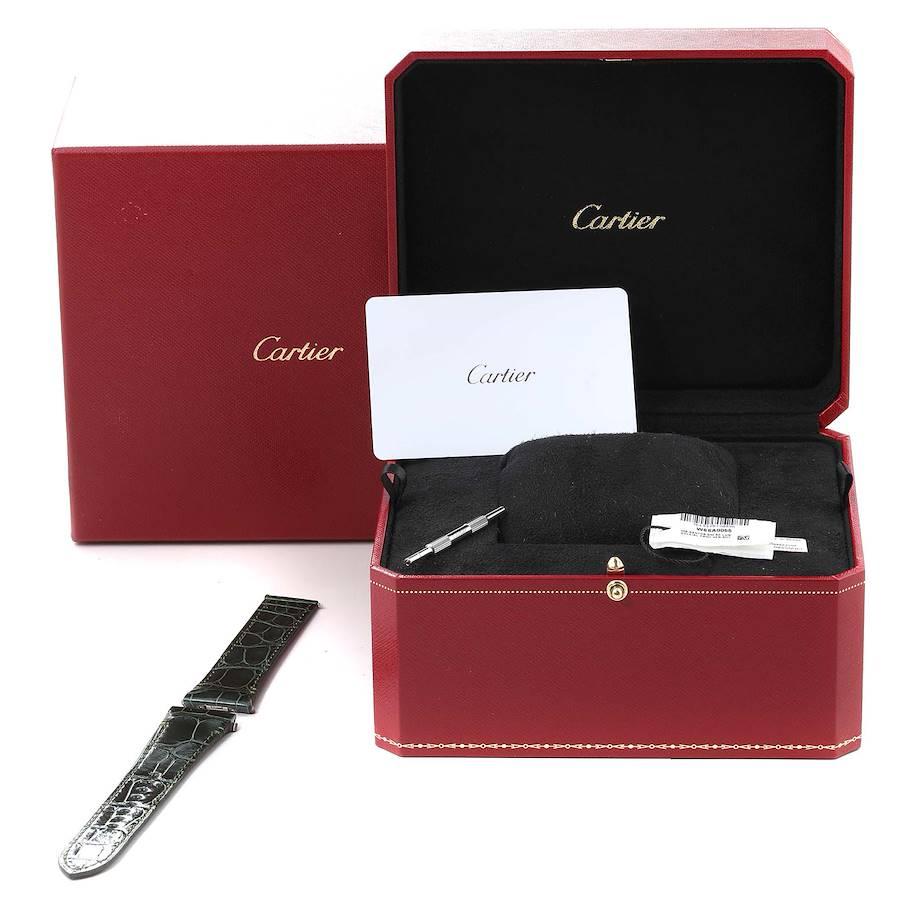 Cartier Santos de Cartier Green Arabic Dial Steel Mens Watch WSSA0055 Unworn en vente 2