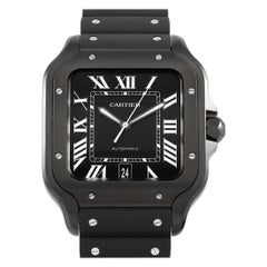 Cartier Santos de Cartier große alle schwarz Automatikuhr WSSA0039