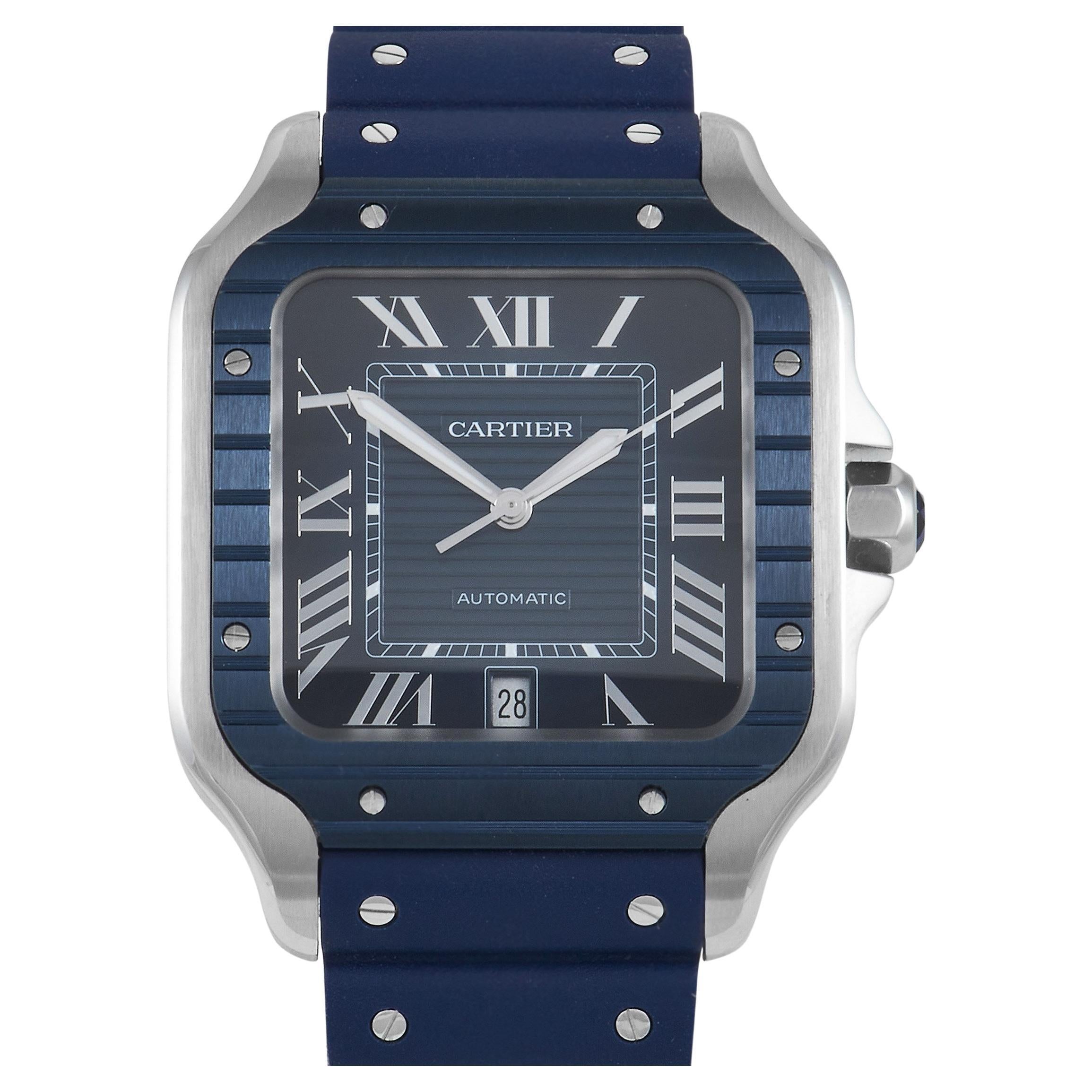 Cartier Santos de Cartier Large Model Blue PVD Watch WSSA0048