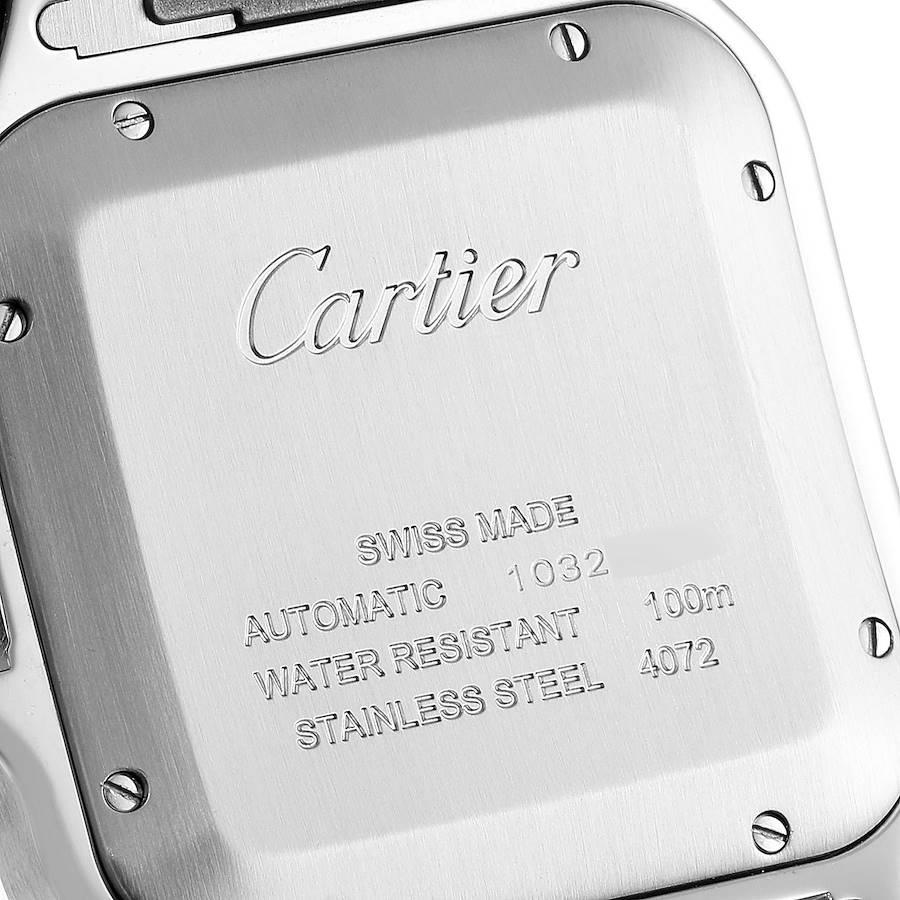 Cartier Santos de Cartier Large Steel Yellow Gold Mens Watch W2SA0009 In Excellent Condition For Sale In Atlanta, GA